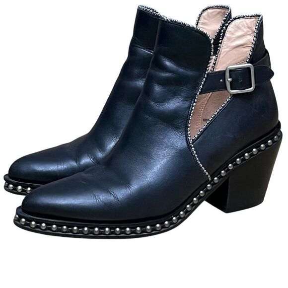 Coach Black Ankle Boots with Silver Accents - Picture 2 of 12